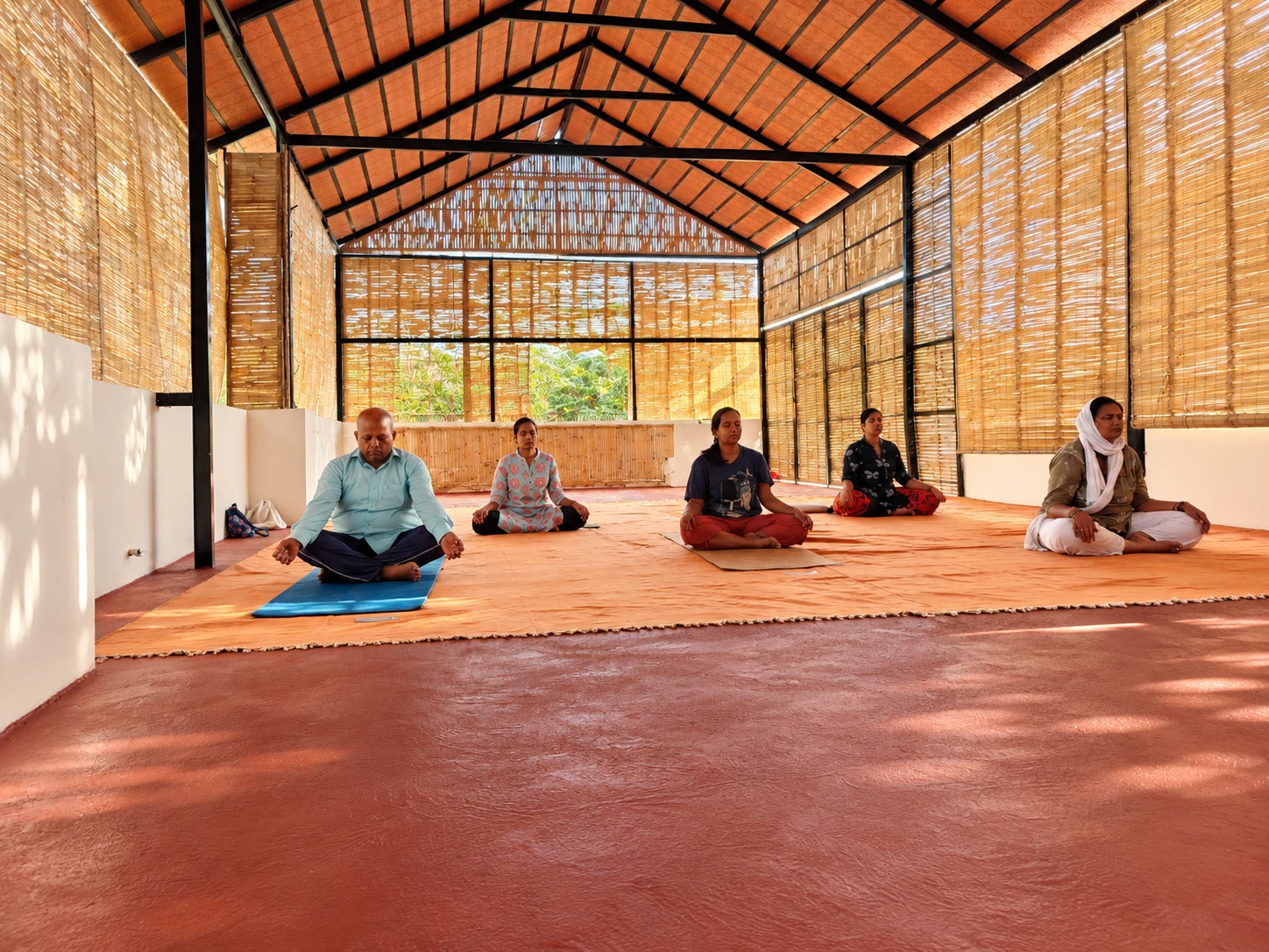Morning Sadhana in the Hall